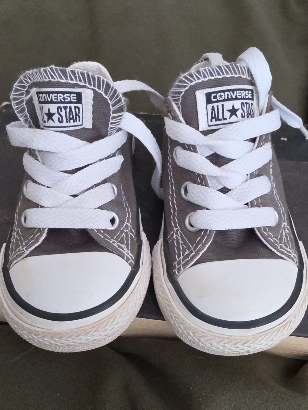 Toddler Converse Kids Gray and White Low Top Sneakers
